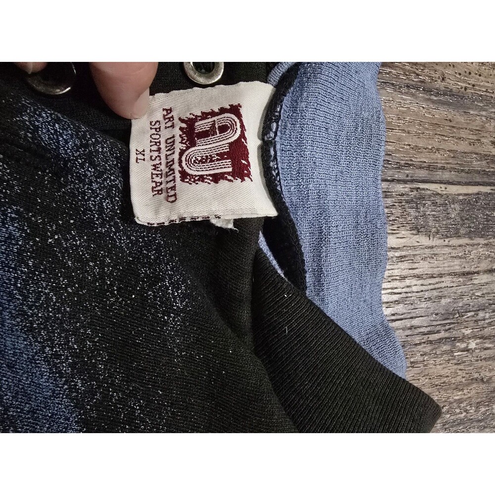 VINTAGE Art Unlimited Sweatshirt Mens XL Eagle AOP Nature Wrap Around Fleece 90s - Picture 5 of 6